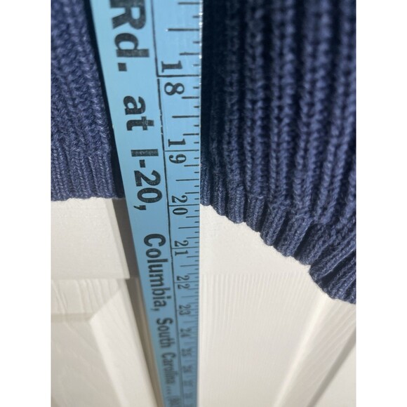 Maurice’s Cable Knit Sweater Shoulder Zipper Boho Blue Med Long Hip Retro - Picture 5 of 7